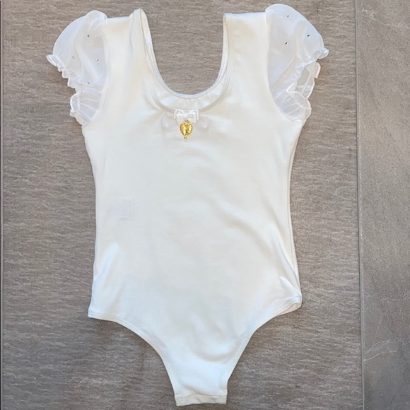Angel’s Face Girls Bodysuit with Rhinestone Sleeve - Picture 4 of 7